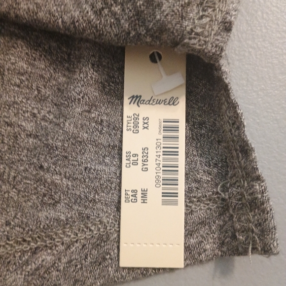 NWT Madewell Whisper Cotton V-Neck Pocket Tee Gray Heather Size XXS - Picture 6 of 6